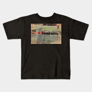 Canoes in the Summertime illustration Kids T-Shirt